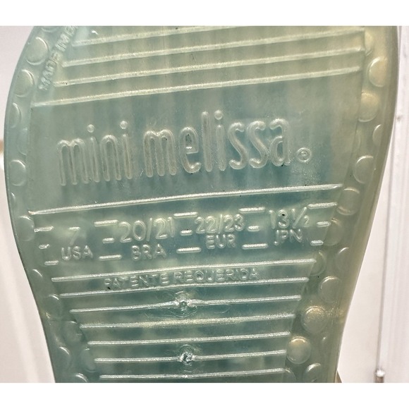 Mini Melissa Little Girls Sea Sandal Shell Glitter Blue Jelly Shoes Size 7 - Picture 5 of 11